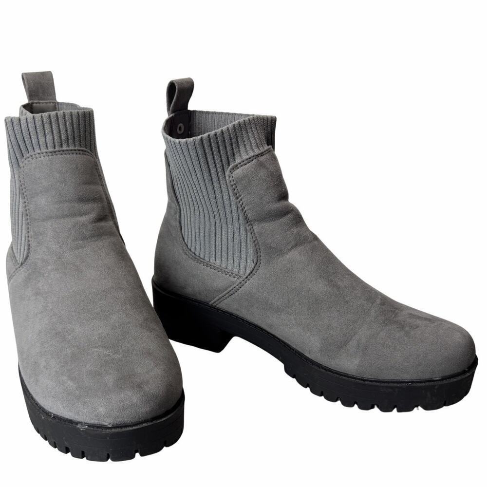 Ocean + Coast Menard Chelsea Boots Grey Knit Stretch Women’s Size 8-8.5